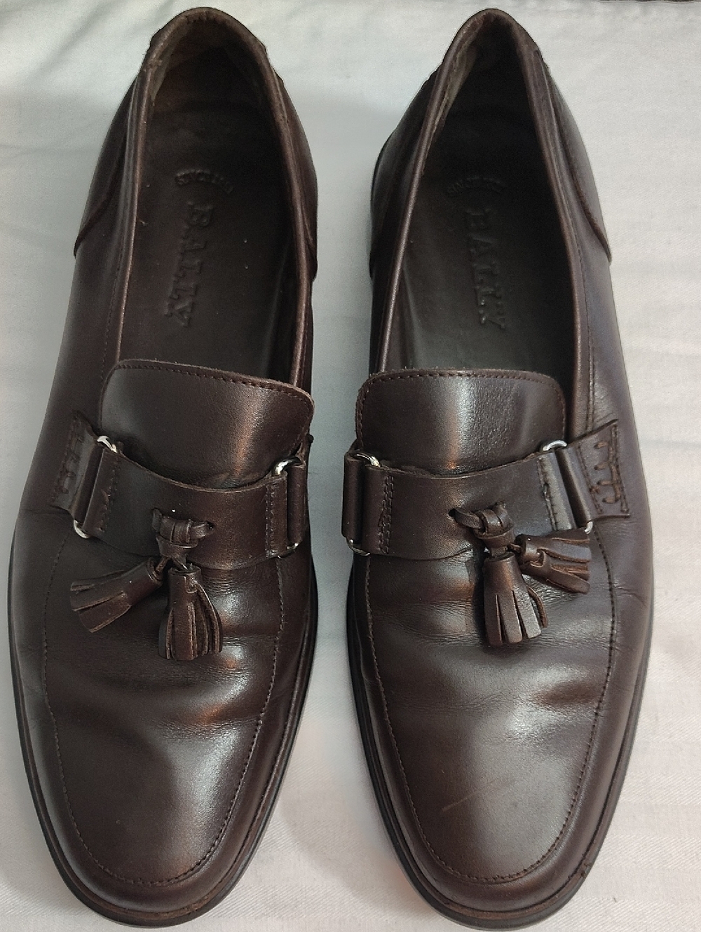 Bally Luxury Made In Italy Brown Leather Tassel Loafers Big Boy 5.5/ Women's 7